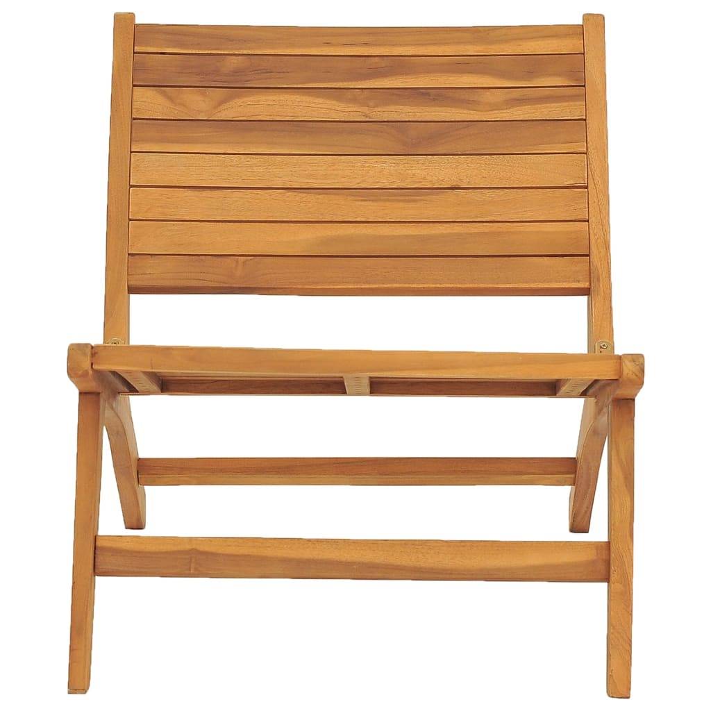 Vidaxl - Chaise de jardin avec repose-pied Bois de teck solide vidaXL 49366 - Imagen 5