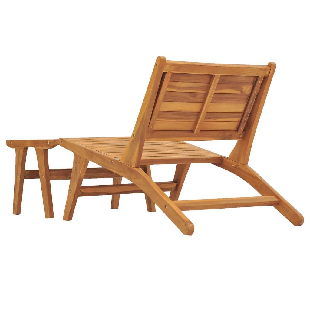 Vidaxl - Chaise de jardin avec repose-pied Bois de teck solide vidaXL 49366 - Imagen 4