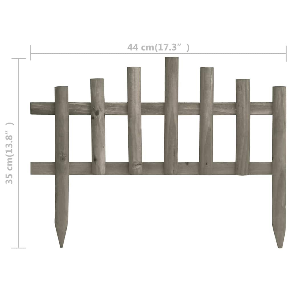 Bordure jardin bois sapin aménagement parterres décoration naturelle 10pcs 4,4m blanc - ComfortXL Outdoor Living - Image 6