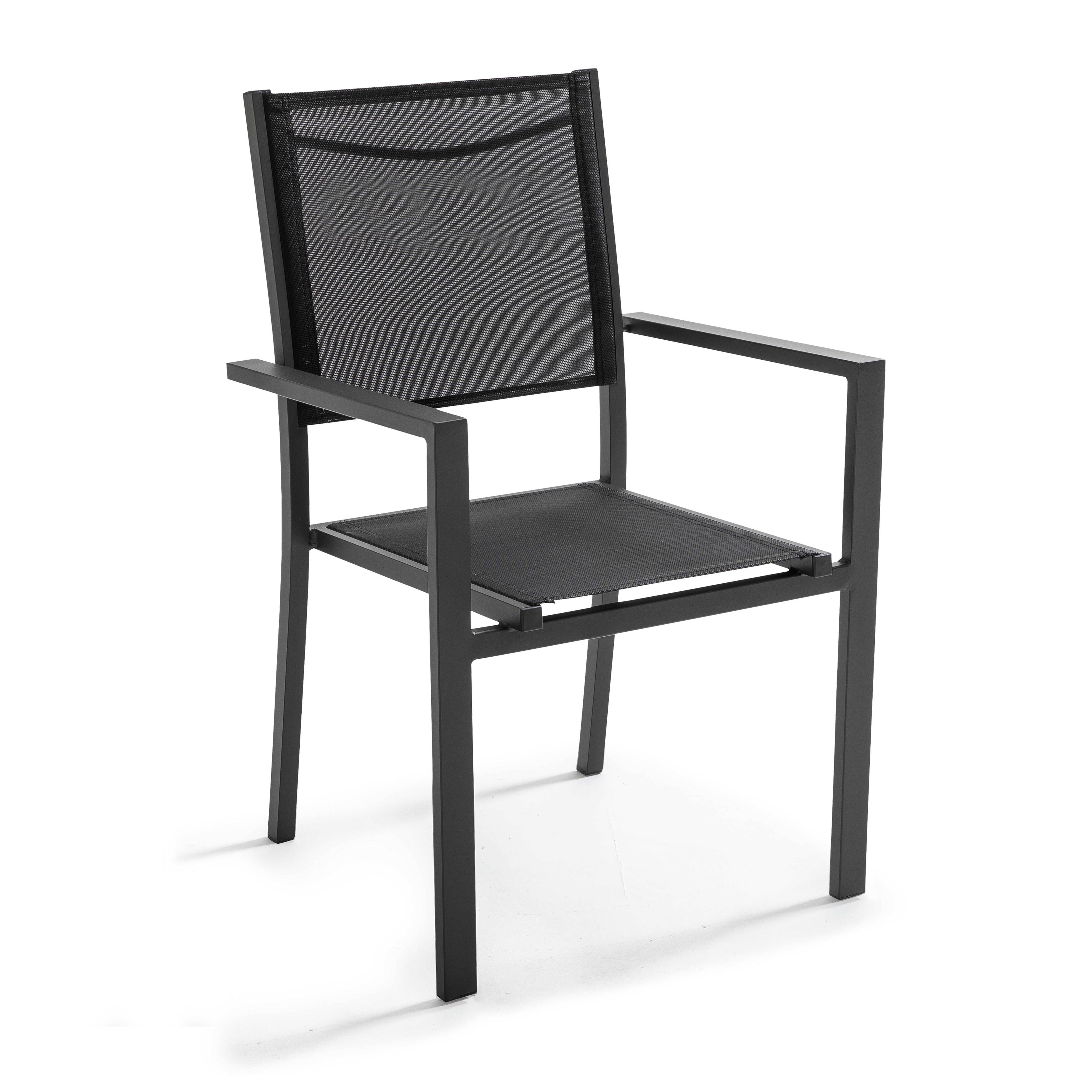 Oviala - Table de jardin et 8 chaises en aluminium et acacia Stella - Oviala - Imagen 5