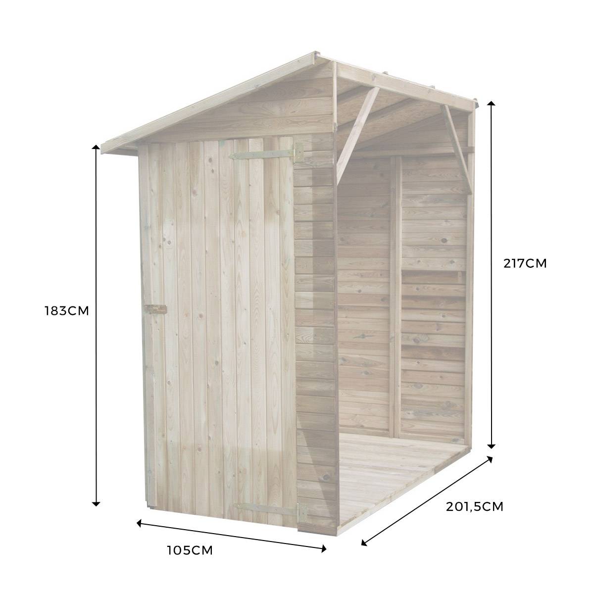 Abri de rangement adossé en bois 2,63 m² Elisa - Cémonjardin - Image 8