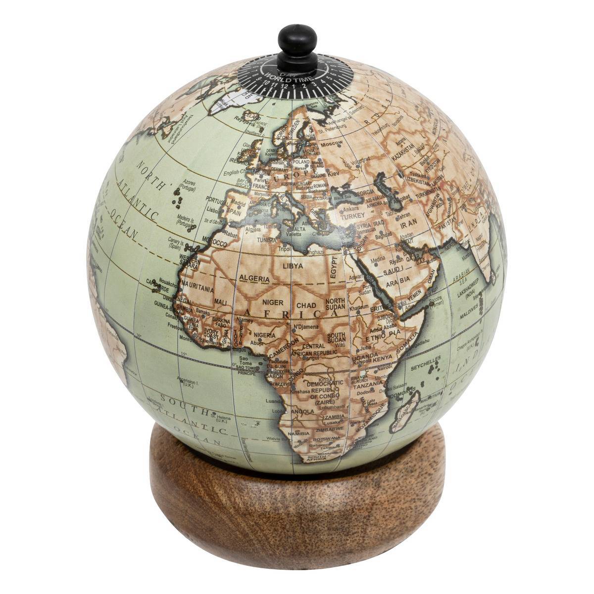 Atmosphera - Globe terrestre Be vintage H.13,5cm manguier - Atmosphera Créateur d'intérieur - Imagen 1