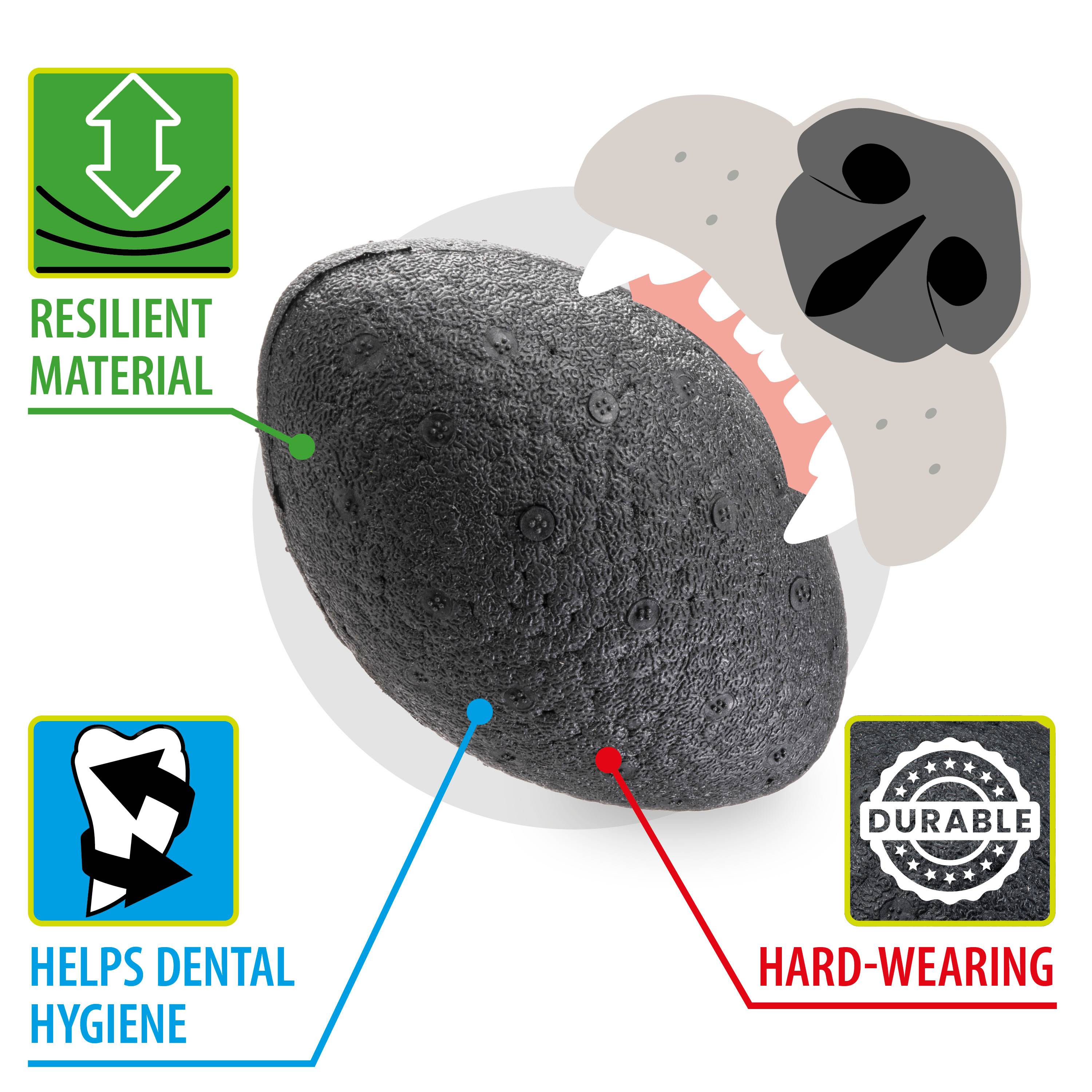 Ferplast - Ferplast Jouet Chien, en Matériau Durable, Non Toxique, Résistante aux Morsures, pour l'Hygiene Dentaire, Rebondissant et Flottant, CHEWA BOING RUGBY - Imagen 4