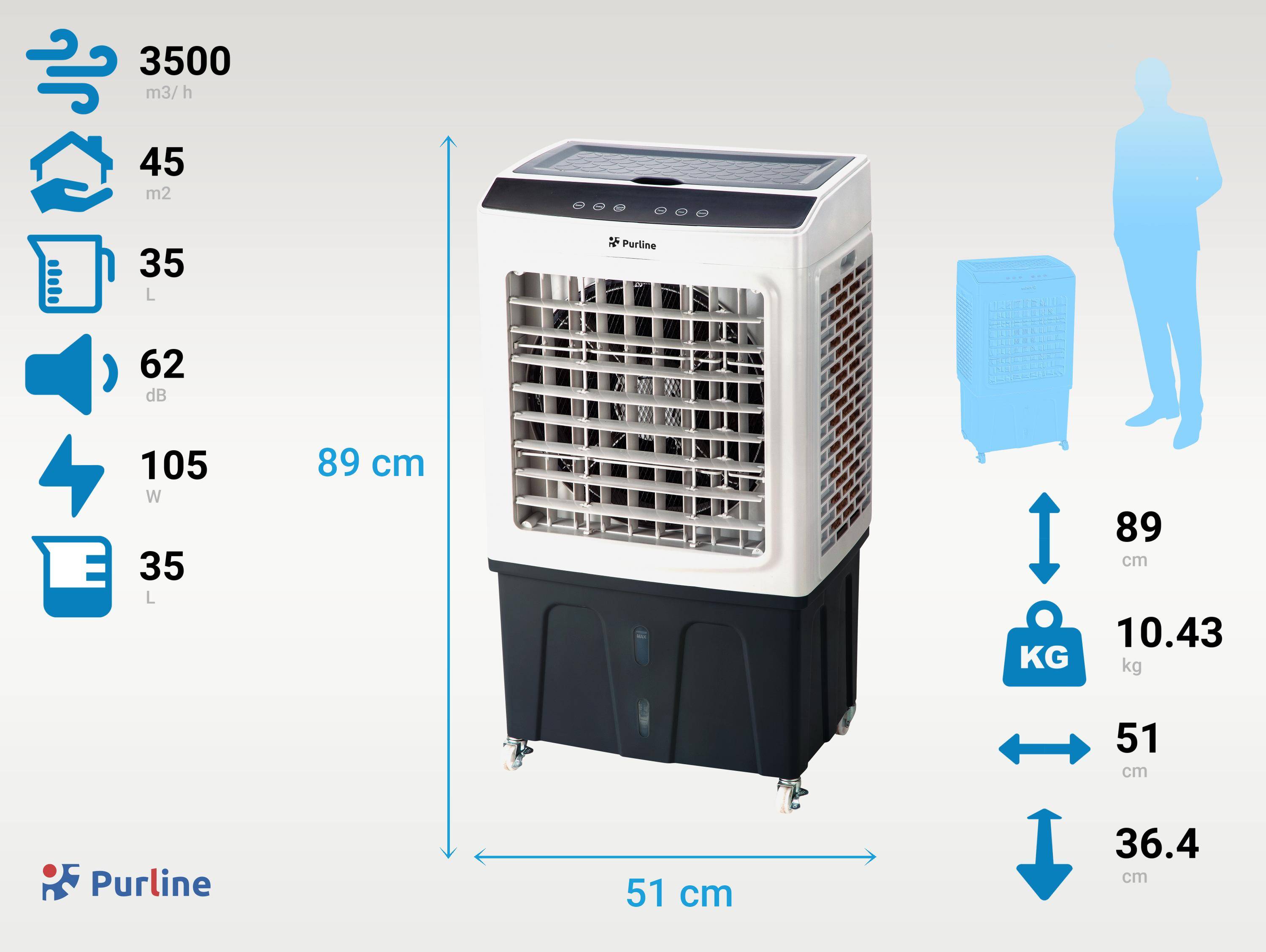 Purline - Rafraîchisseur d’air évaporatif à haut débit avec ouverture par le haut - Purline - Image 7