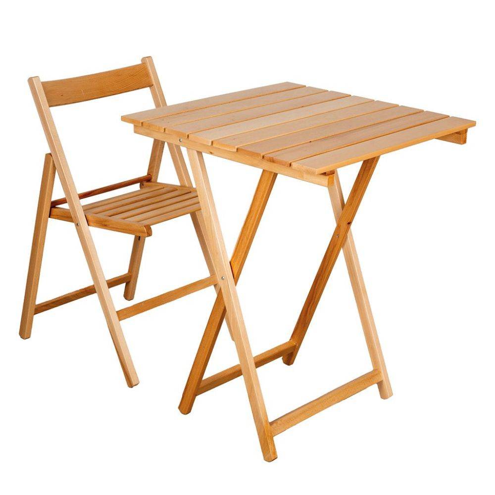 Italiadoc - Table pliante 60 x 60 cm en bois - Imagen 4