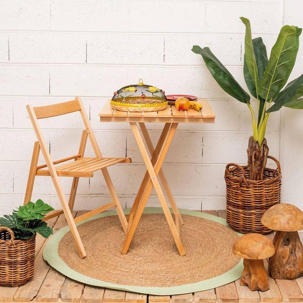 Italiadoc - Table pliante 60 x 60 cm en bois - Imagen 2