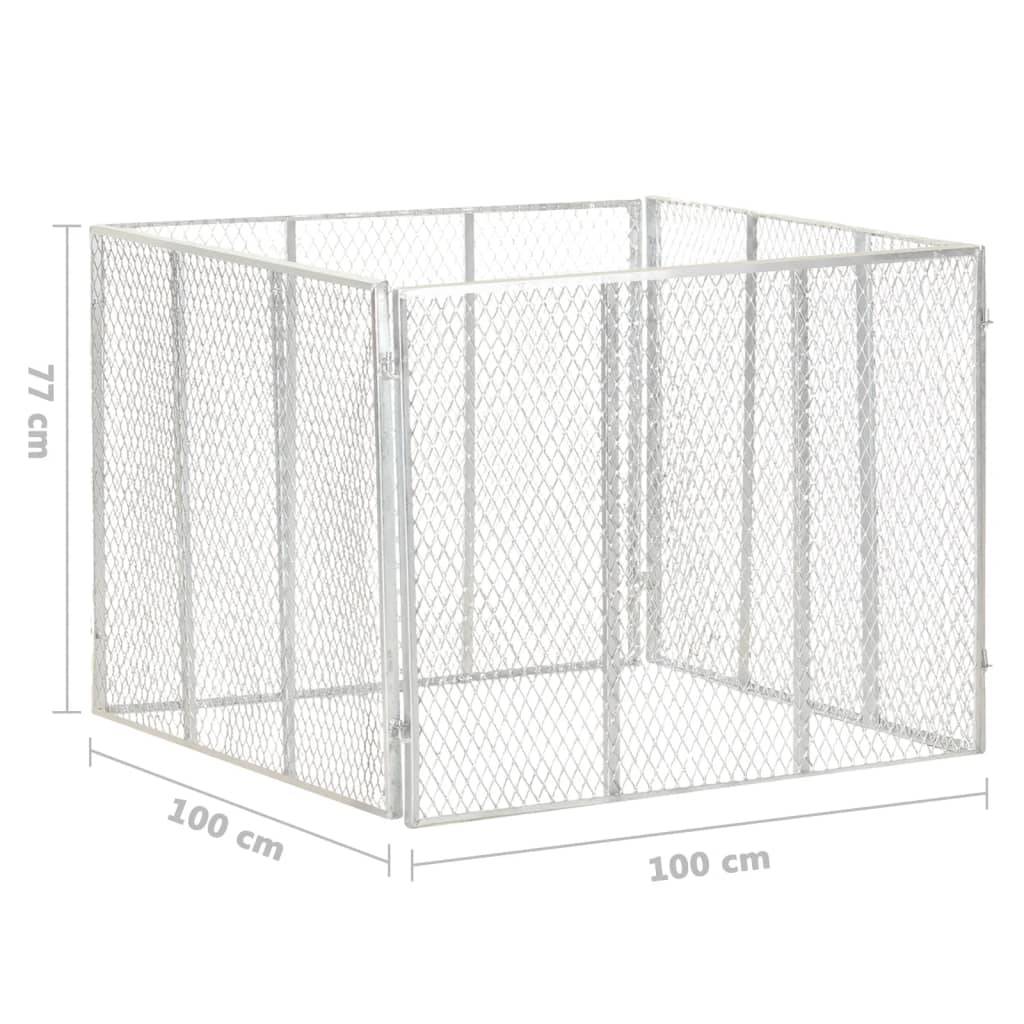 Composteur de jardin fer galvanisé argenté 100 x 100 x 77 cm - PANGIVO - Image 6