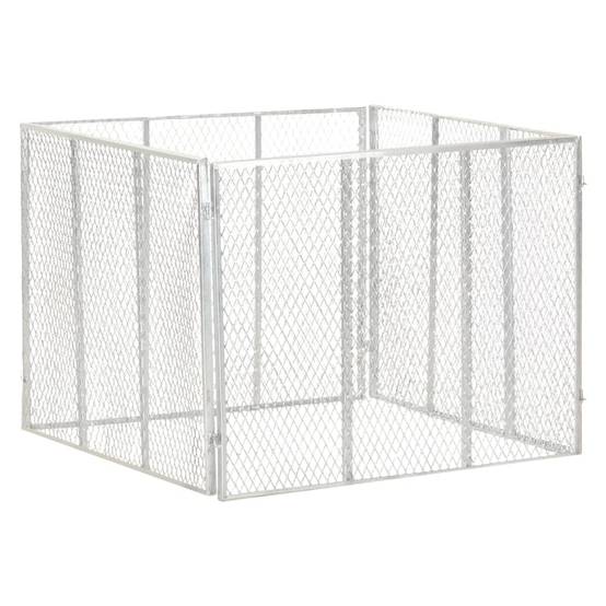 Composteur de jardin fer galvanisé argenté 100 x 100 x 77 cm - PANGIVO - Image 1