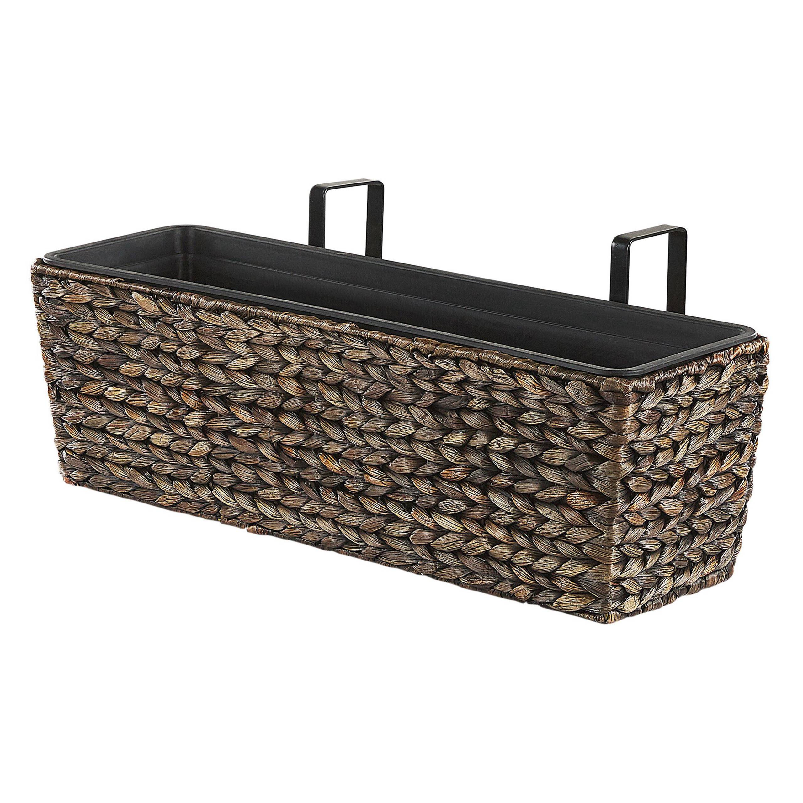 Beliani - Jardinière Pot de Fleurs Rectangulaire de Type Panier en Fibres Naturelles Idéal pour Balcon Terrasse ou Jardin Boho (Bohème) et Campagne Beliani - Imagen 4