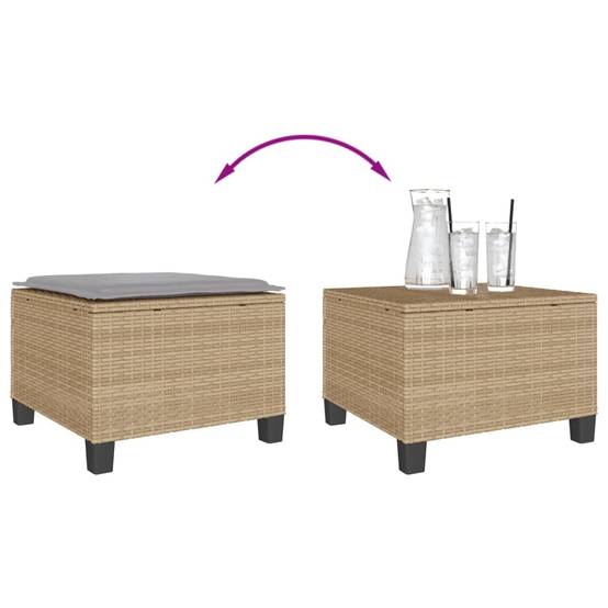 Petit Salon de Jardin 3 Pièces Beige pour Balcon avec 2 Fauteuils et Repose-Pieds/Table Basse – ComfortXL Outdoor Living - Image 9
