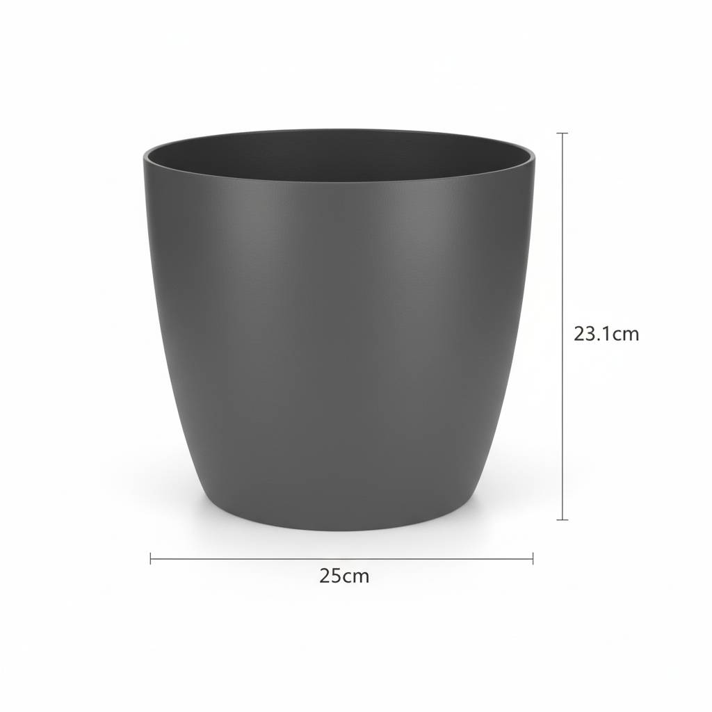Pot de fleurs elho Brussels rond anthracite - D.25cm - Image 3