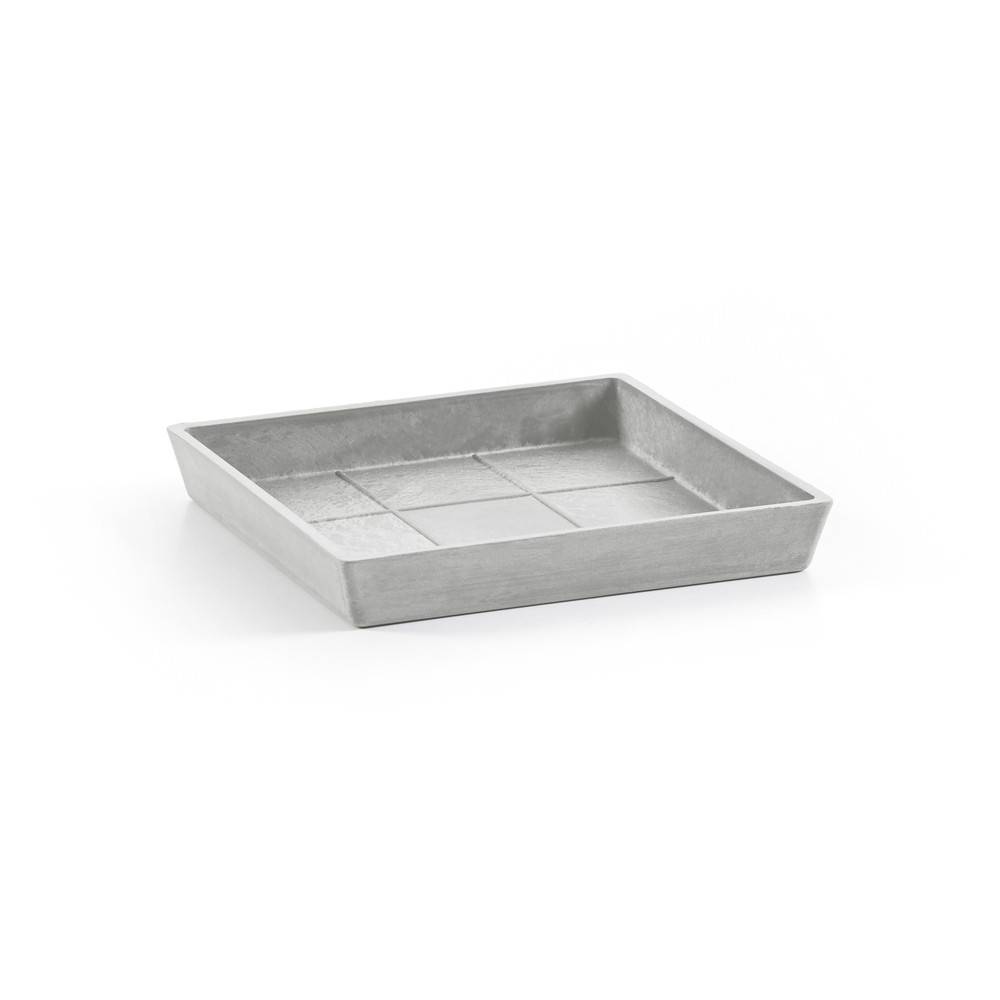 Ecopots - Soucoupe Square 35 Blanc Gris - 29,6 x 29,6 x H. 3 cm ECOPOTS