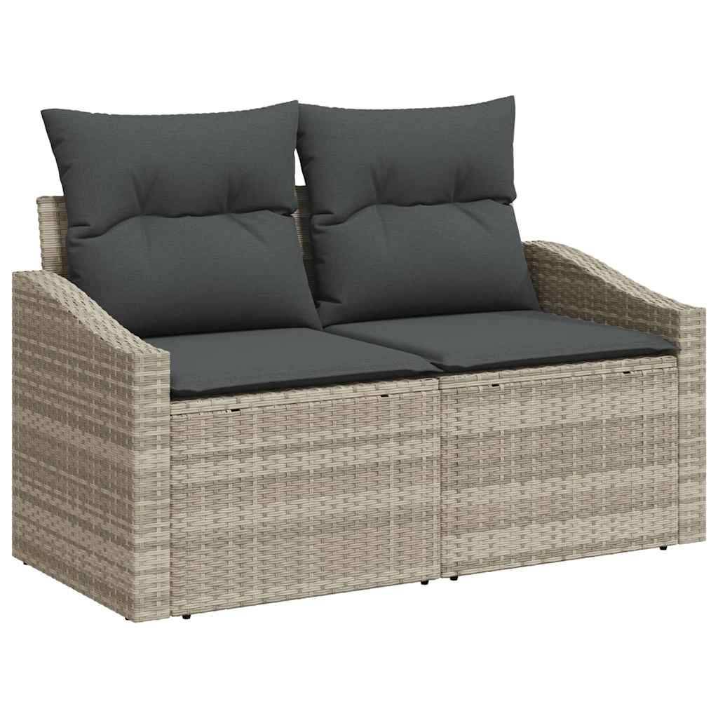Grand Salon Modulable Polyrotin - 8 Éléments avec Coffres de Rangement - Gris Clair – ComfortXL Outdoor Living - Image 4
