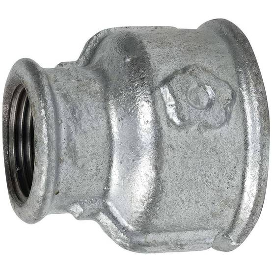 Manchon Réduit Fonte Malléable Galvanisée | F/F EN 10242 pour Tuyauterie - Ø A: 1'' | Ø B: 3/4'' - Image 1
