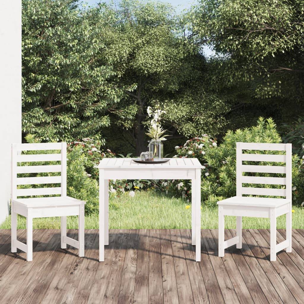 Vidaxl - Ensemble de bistrot de jardin 3 pcs-Salons de jardin blanc bois de pin massif 803873 - Image 1