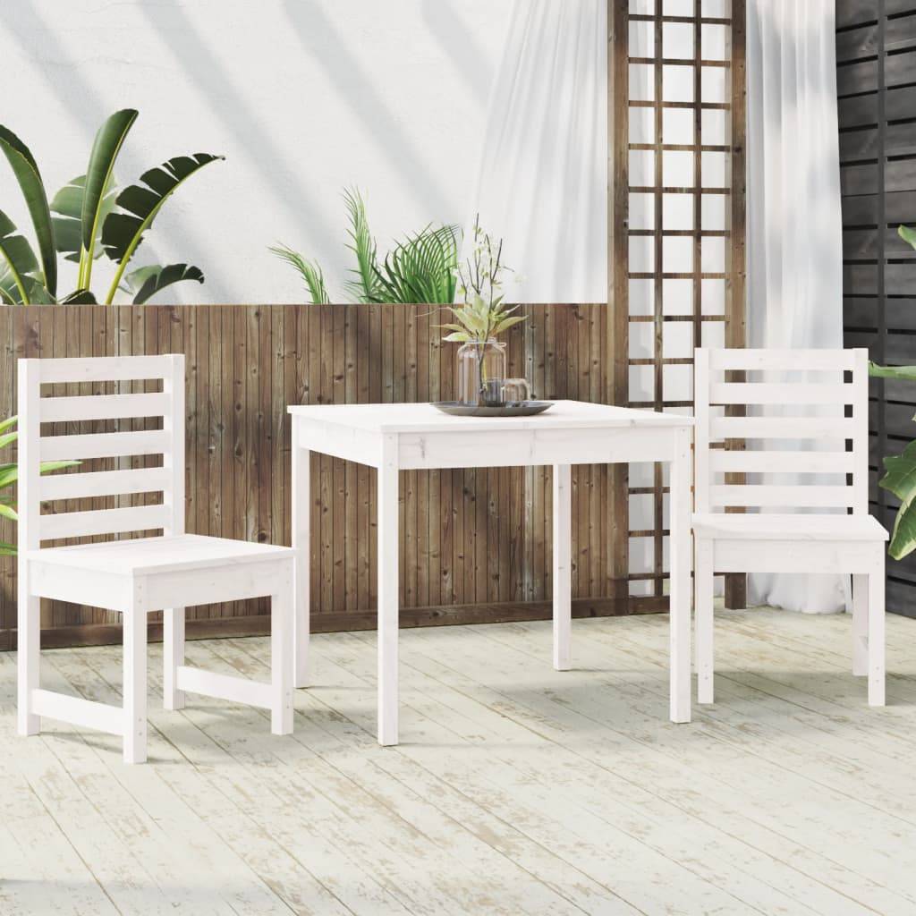 Vidaxl - Ensemble de bistrot de jardin 3 pcs-Salons de jardin blanc bois de pin massif 803873 - Image 3