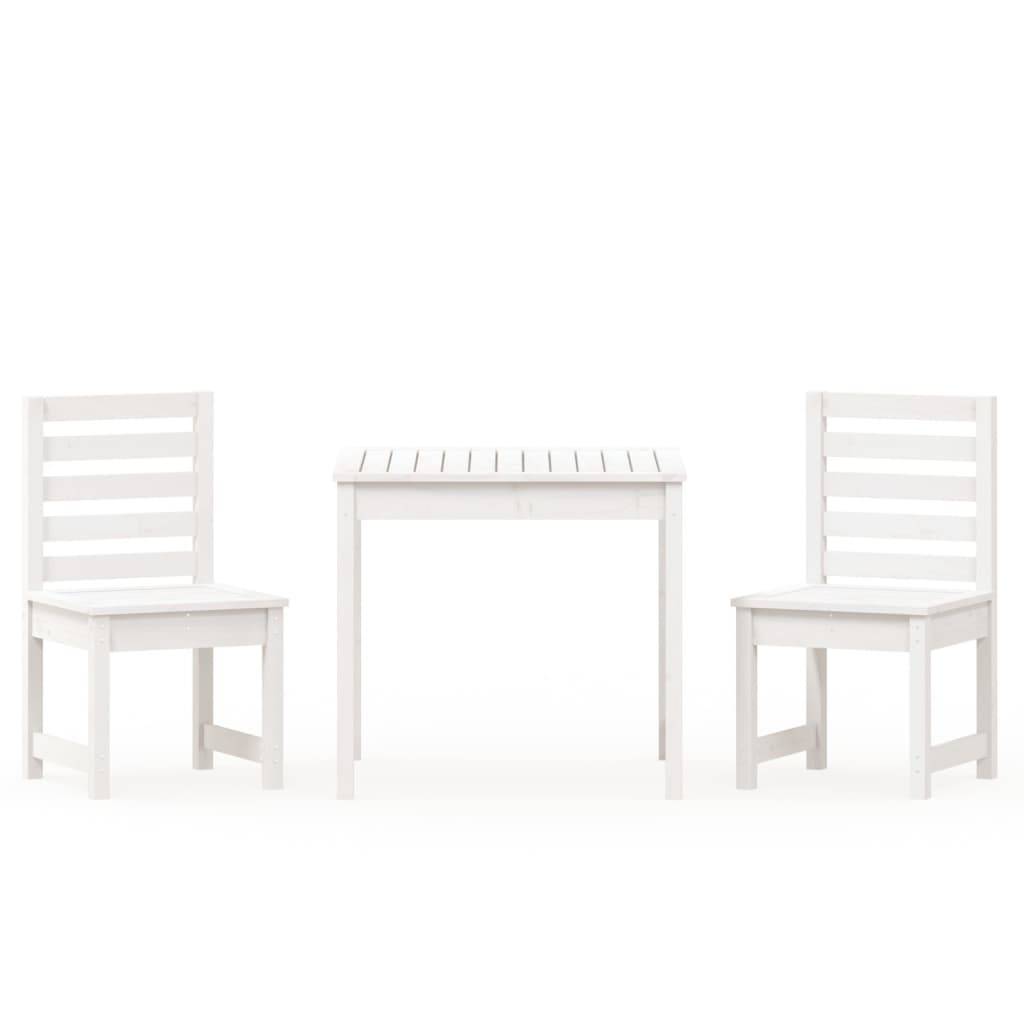 Vidaxl - Ensemble de bistrot de jardin 3 pcs-Salons de jardin blanc bois de pin massif 803873 - Image 2