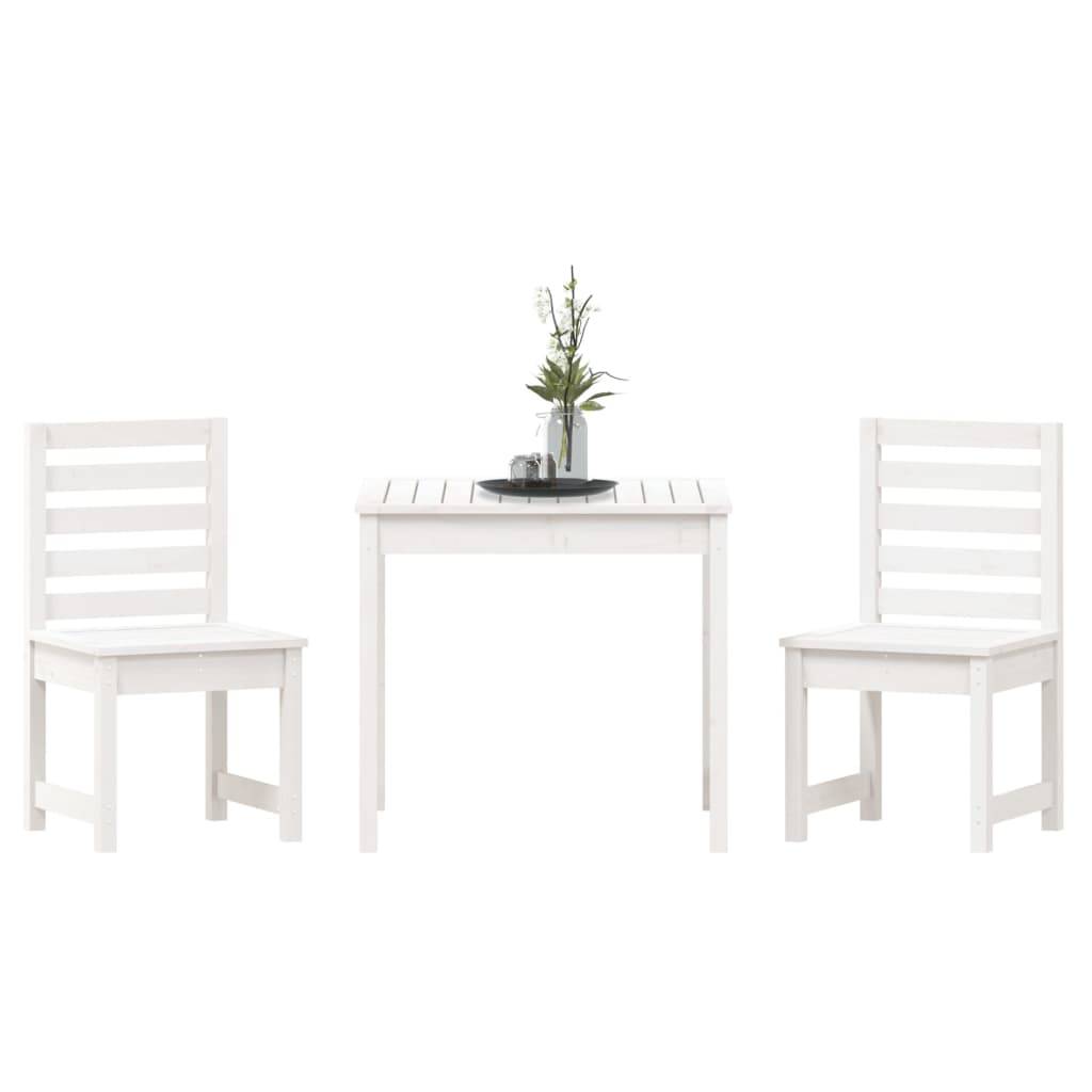 Vidaxl - Ensemble de bistrot de jardin 3 pcs-Salons de jardin blanc bois de pin massif 803873 - Image 7