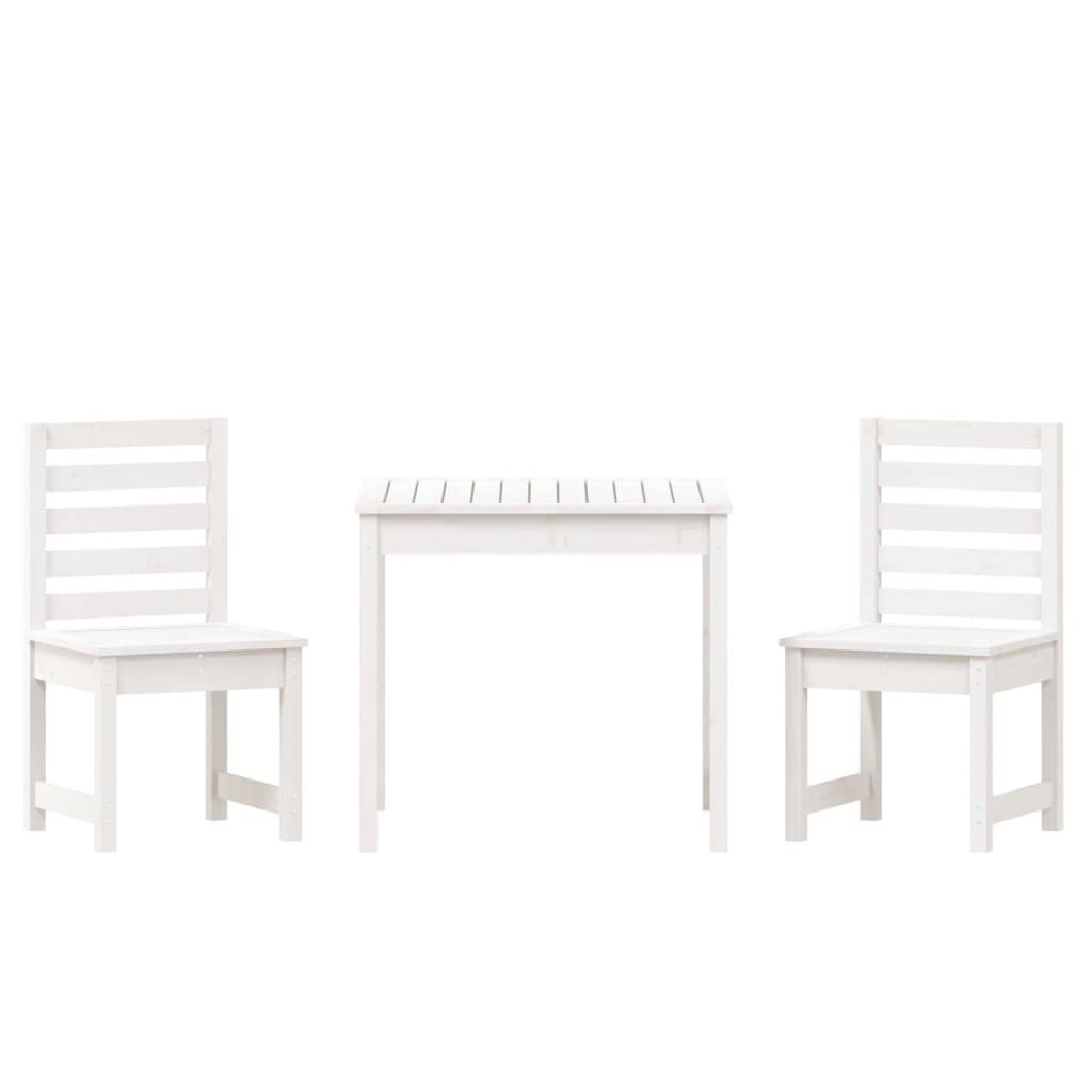 Vidaxl - Ensemble de bistrot de jardin 3 pcs-Salons de jardin blanc bois de pin massif 803873 - Image 4