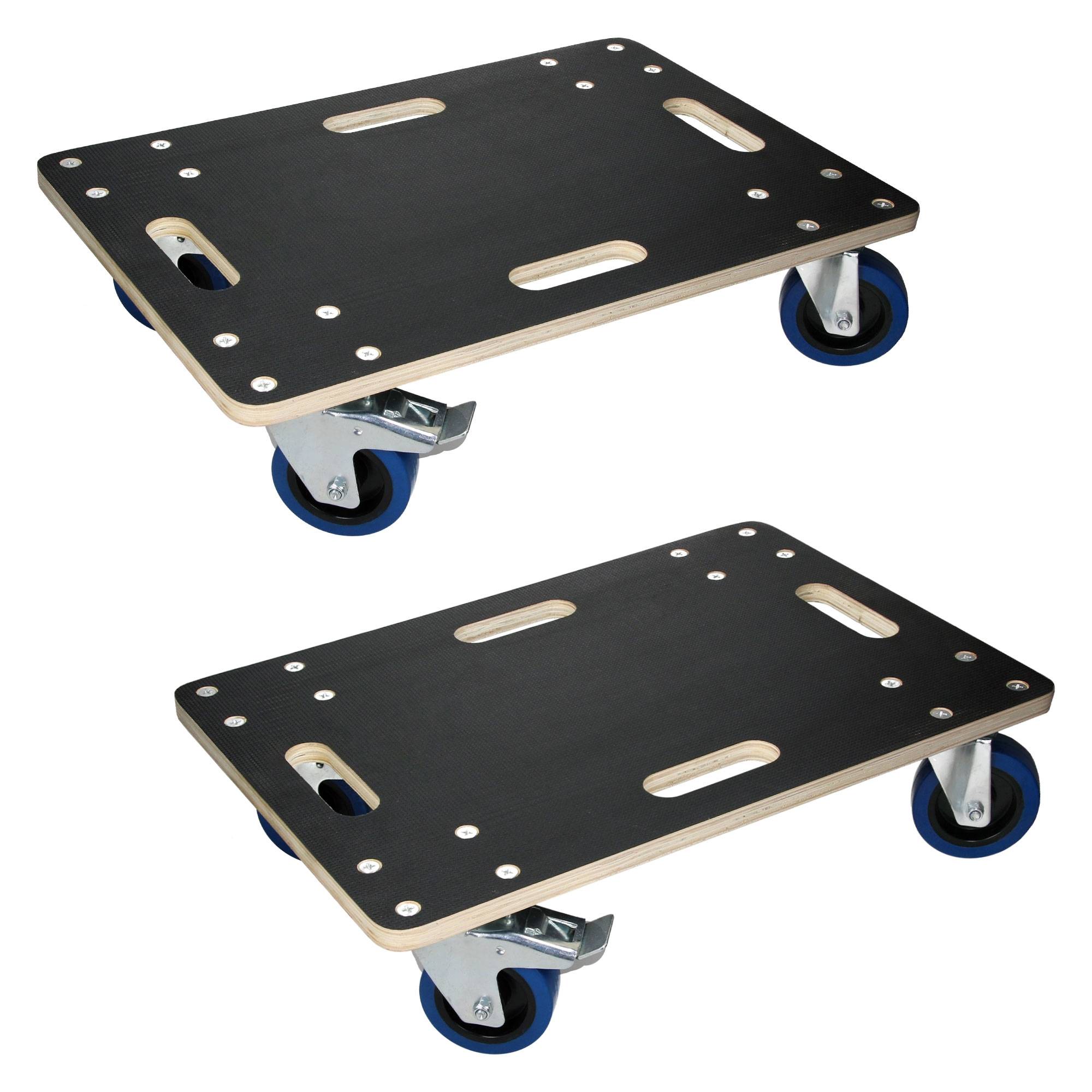 Ecd-Germany - Lot de 2 chariots de transport avec 2 freins 40x60 cm capacité 800 kg plateau contreplaqué antidérapant roulettes en PP pour meubles et déménagement - Imagen 1