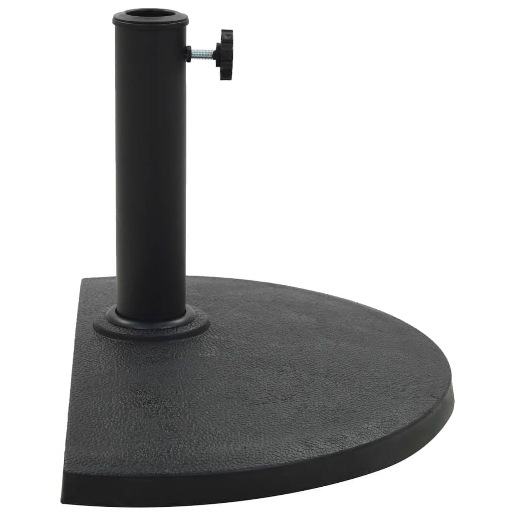 Maison Chic - Base de parasol - support demi-rond de parasol Polyrésine 9 kg Noir - Image 1