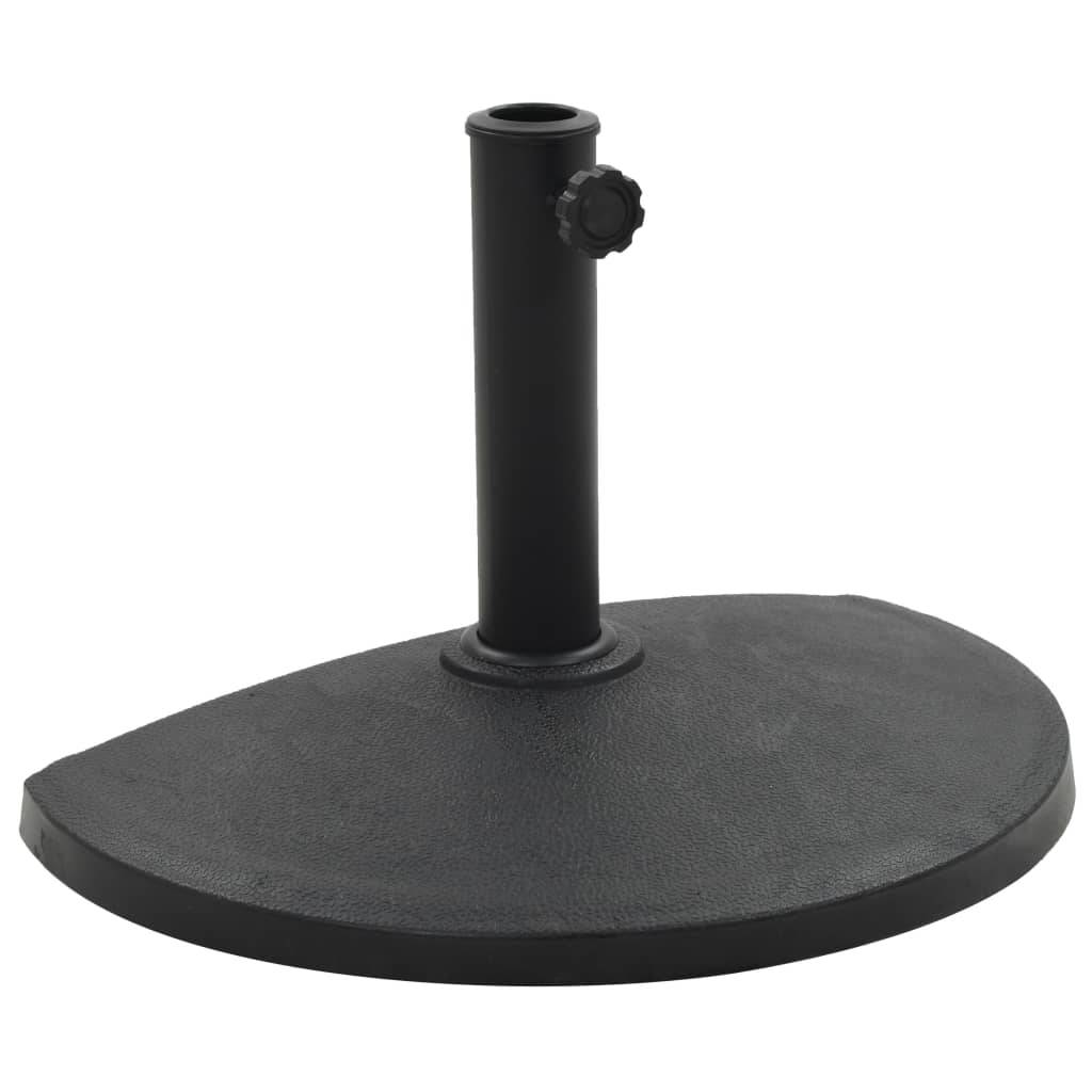 Maison Chic - Base de parasol - support demi-rond de parasol Polyrésine 9 kg Noir - Image 2