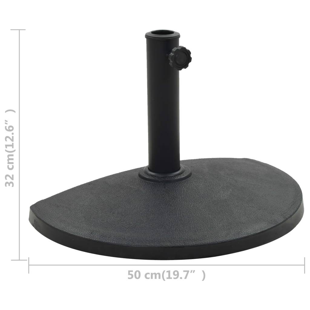 Maison Chic - Base de parasol - support demi-rond de parasol Polyrésine 9 kg Noir - Image 6