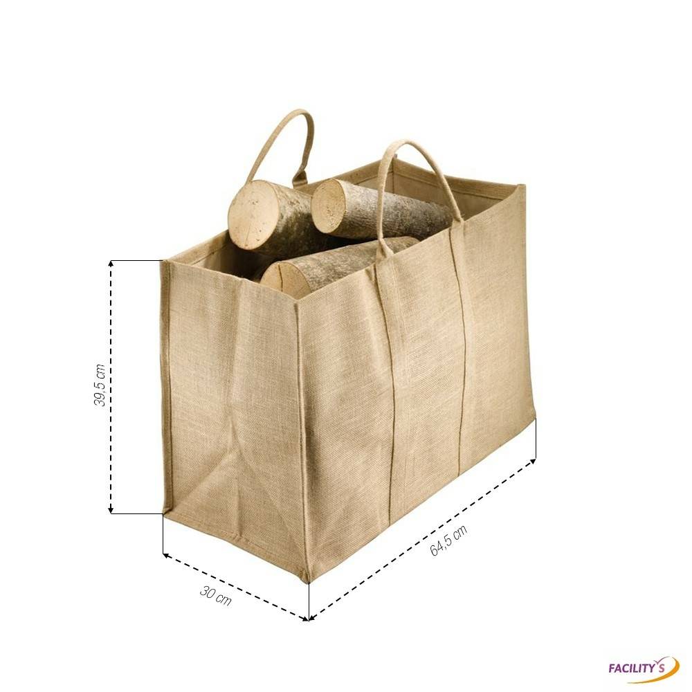 Facilitys - Sac à bûches en toile de jute - Imagen 2