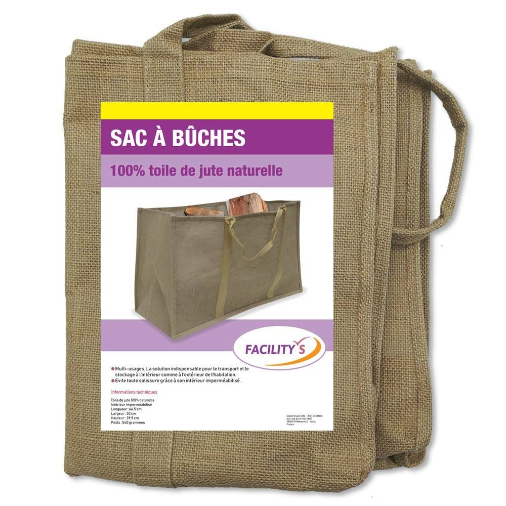 Facilitys - Sac à bûches en toile de jute - Imagen 3