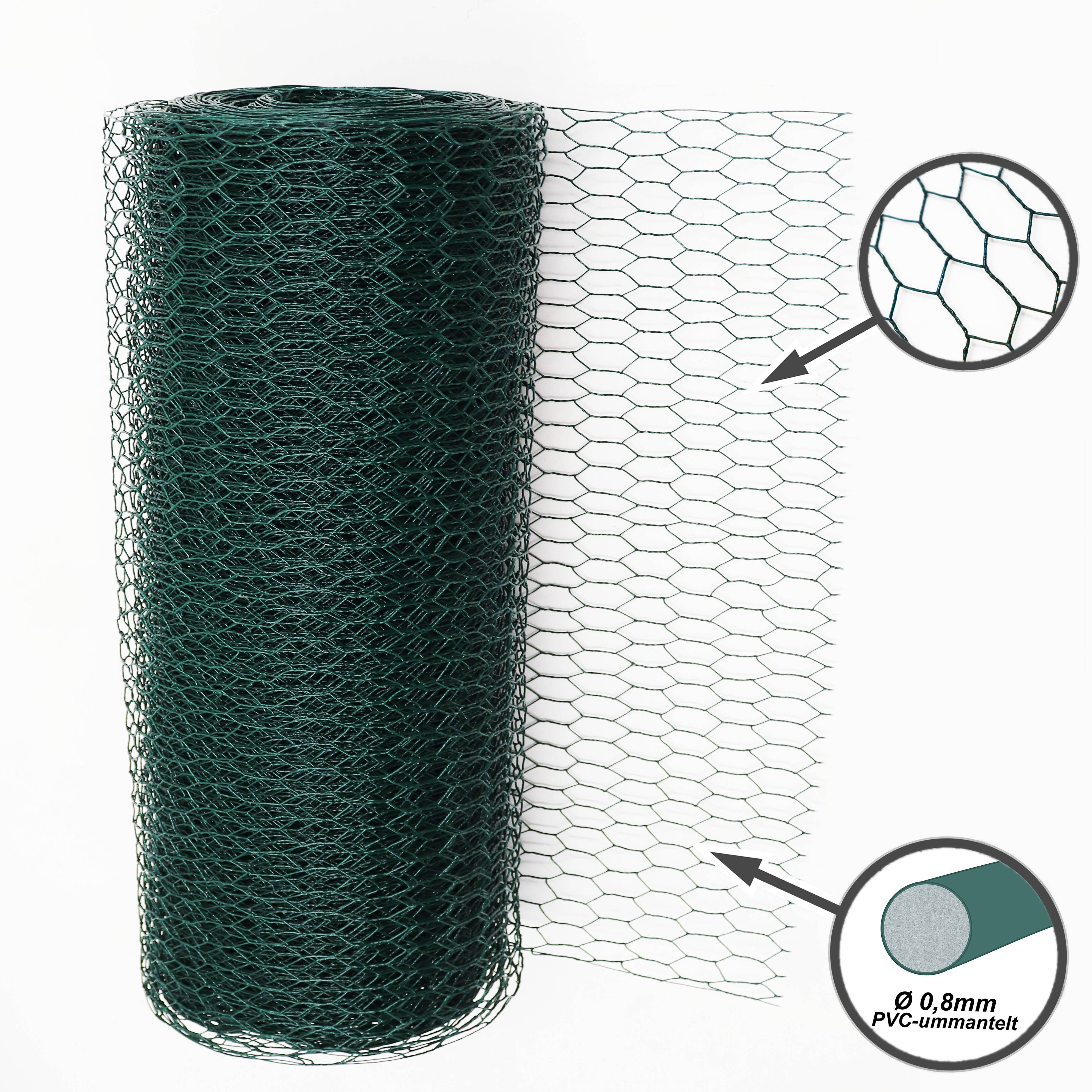 160 grillage à maille hexagonale, grillage de clôture pour lapins, grillage de clôture pour lièvres, vert, grillage pour clapiers à lapins 100 cm - Image 3