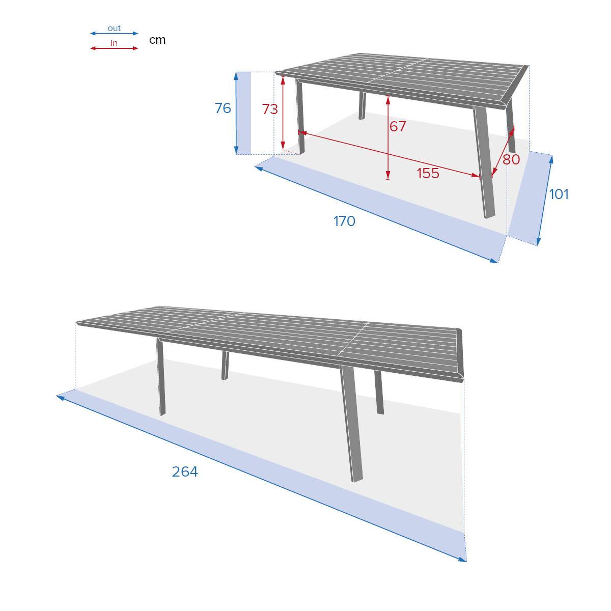 Hesperide - Table de jardin extensible "Pavane" seigle & praline 10 places en aluminium traité époxy Hespéride - Imagen 6