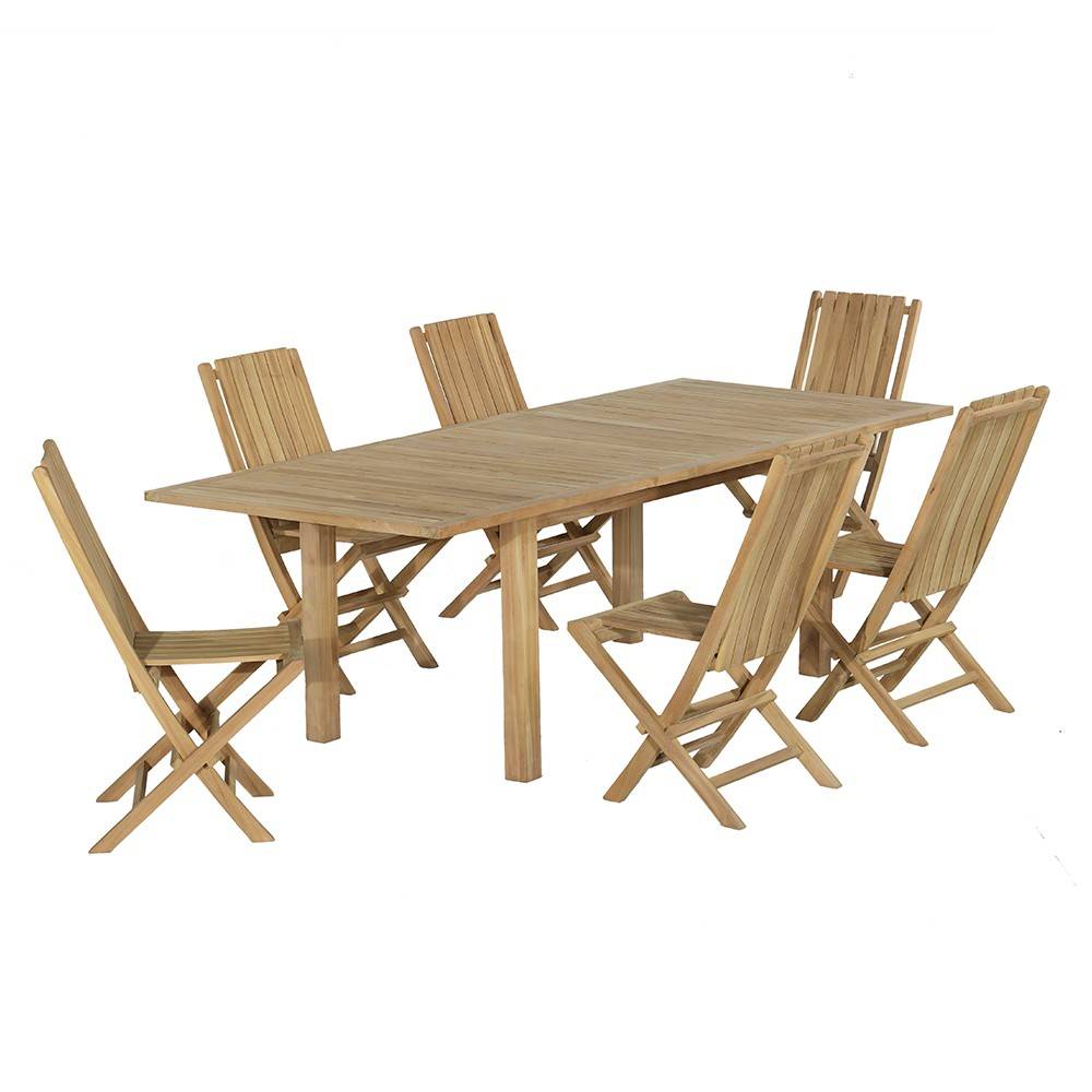 Salon de jardin teck massif Kythira, 6 places - TECK'Attitude - Imagen 1