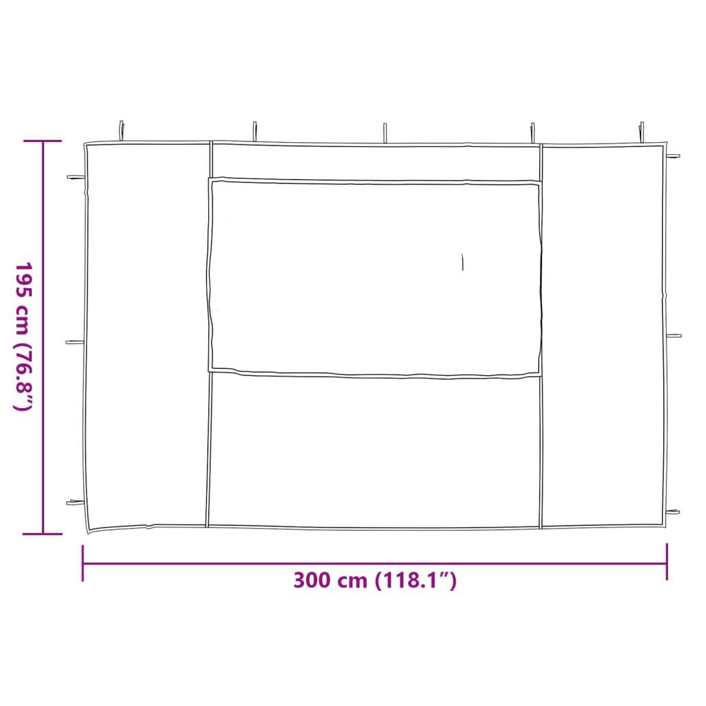Lot de 2 Parois de tente de réception - Accessoire Tonnelle - Accessoire Barnum avec fenêtre PE Blanc - MEUBLE PRO - Image 5