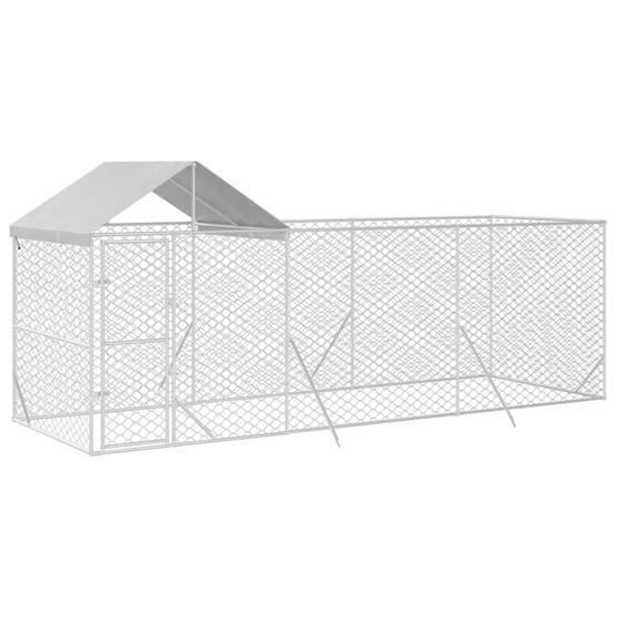 Chenil extérieur pour chien en acier galvanisé avec toit pour jardin 6x2x2,5 m – ComfortXL Outdoor Living - Image 3