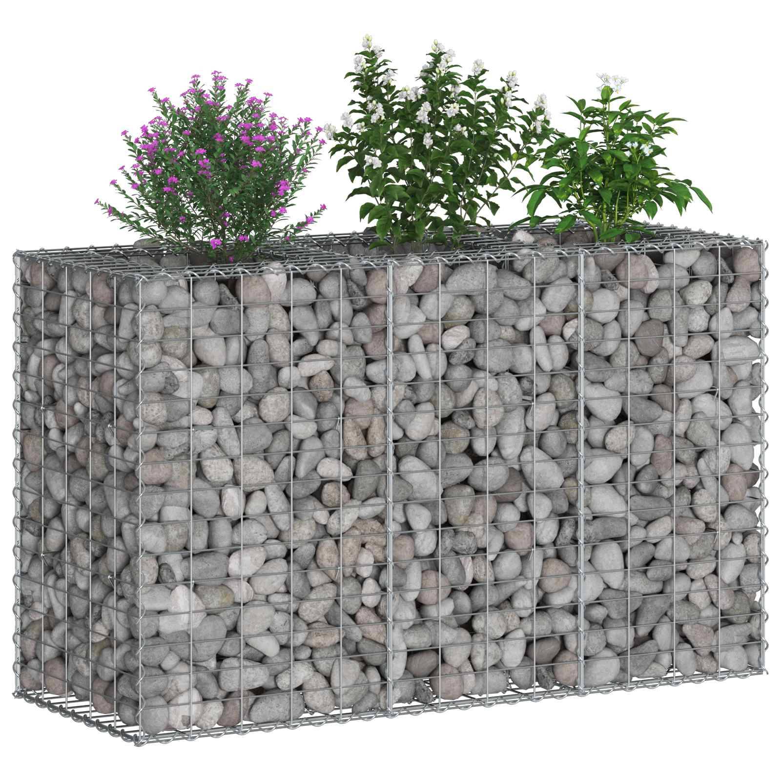 PANGIVO - Lit surélevé gabion Acier galvanisé Argenté 130 x 50 x 80 cm - PANGIVO - Image 3