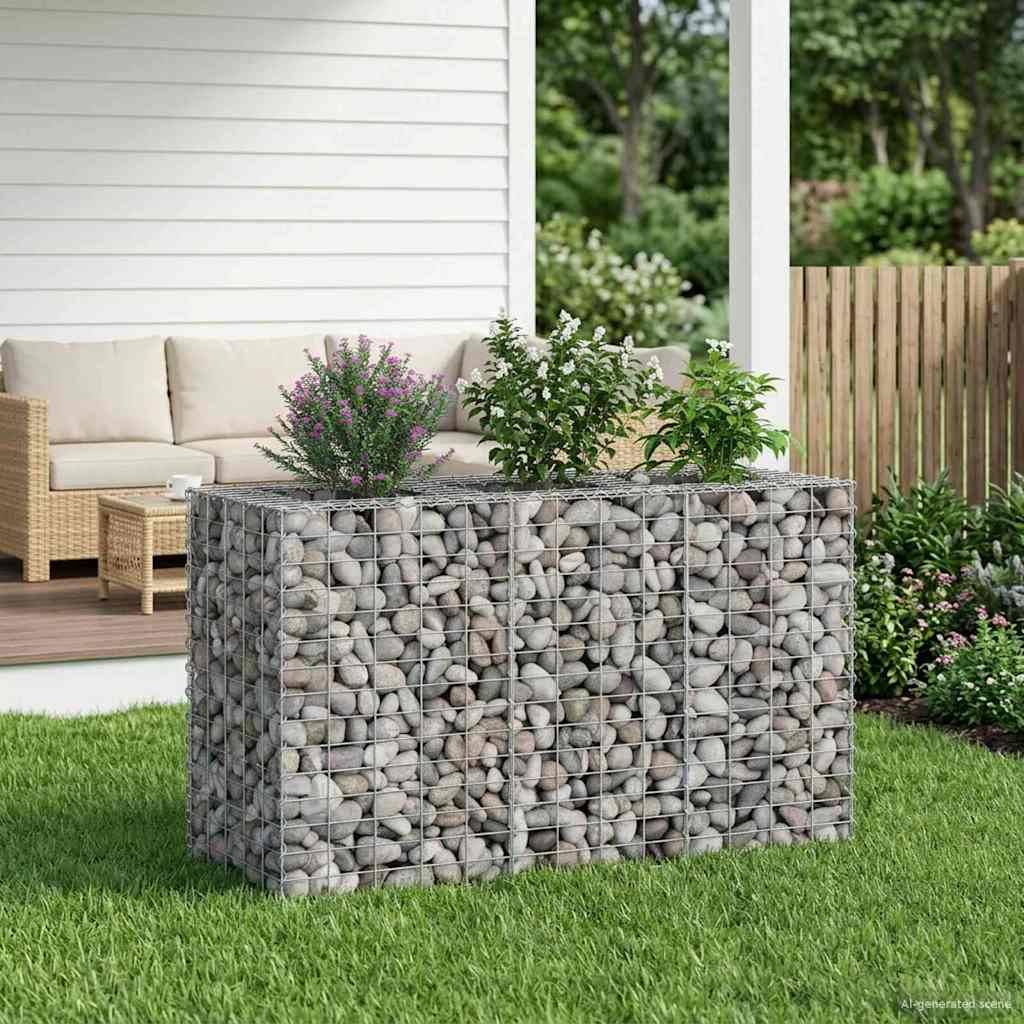 PANGIVO - Lit surélevé gabion Acier galvanisé Argenté 130 x 50 x 80 cm - PANGIVO - Image 1