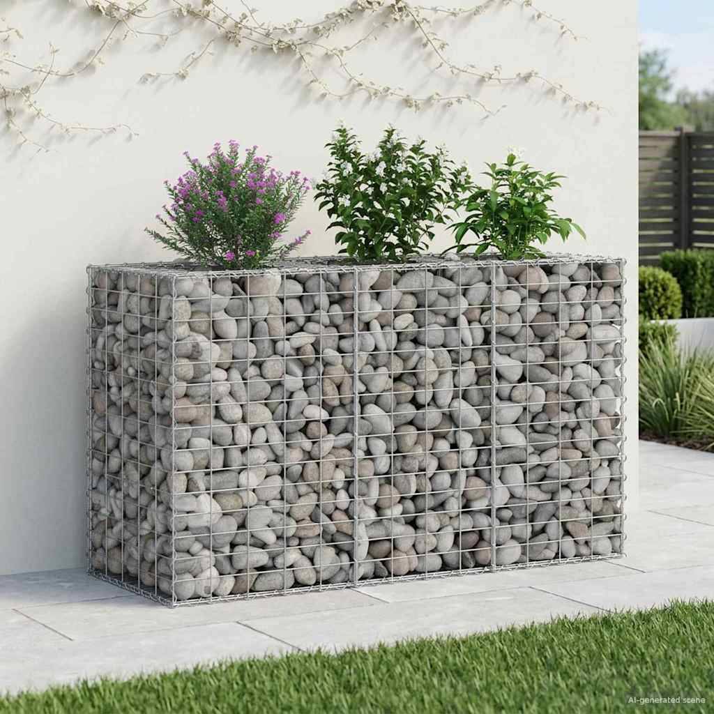 PANGIVO - Lit surélevé gabion Acier galvanisé Argenté 130 x 50 x 80 cm - PANGIVO - Image 5