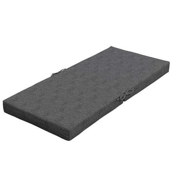 ComfortXL - Lot 2 coussins fauteuil jardin tissu polyester extérieur avec attaches 112x51cm gris foncé - ComfortXL Outdoor Living - Image 2
