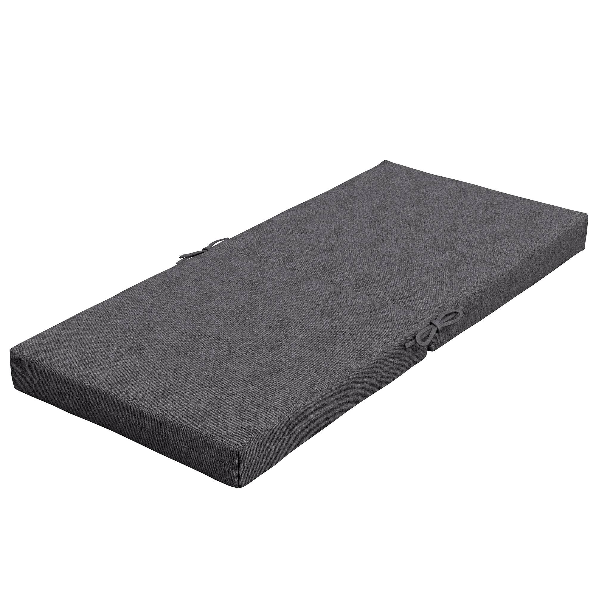 ComfortXL - Lot 2 coussins fauteuil jardin tissu polyester extérieur avec attaches 112x51cm gris foncé - ComfortXL Outdoor Living - Image 2