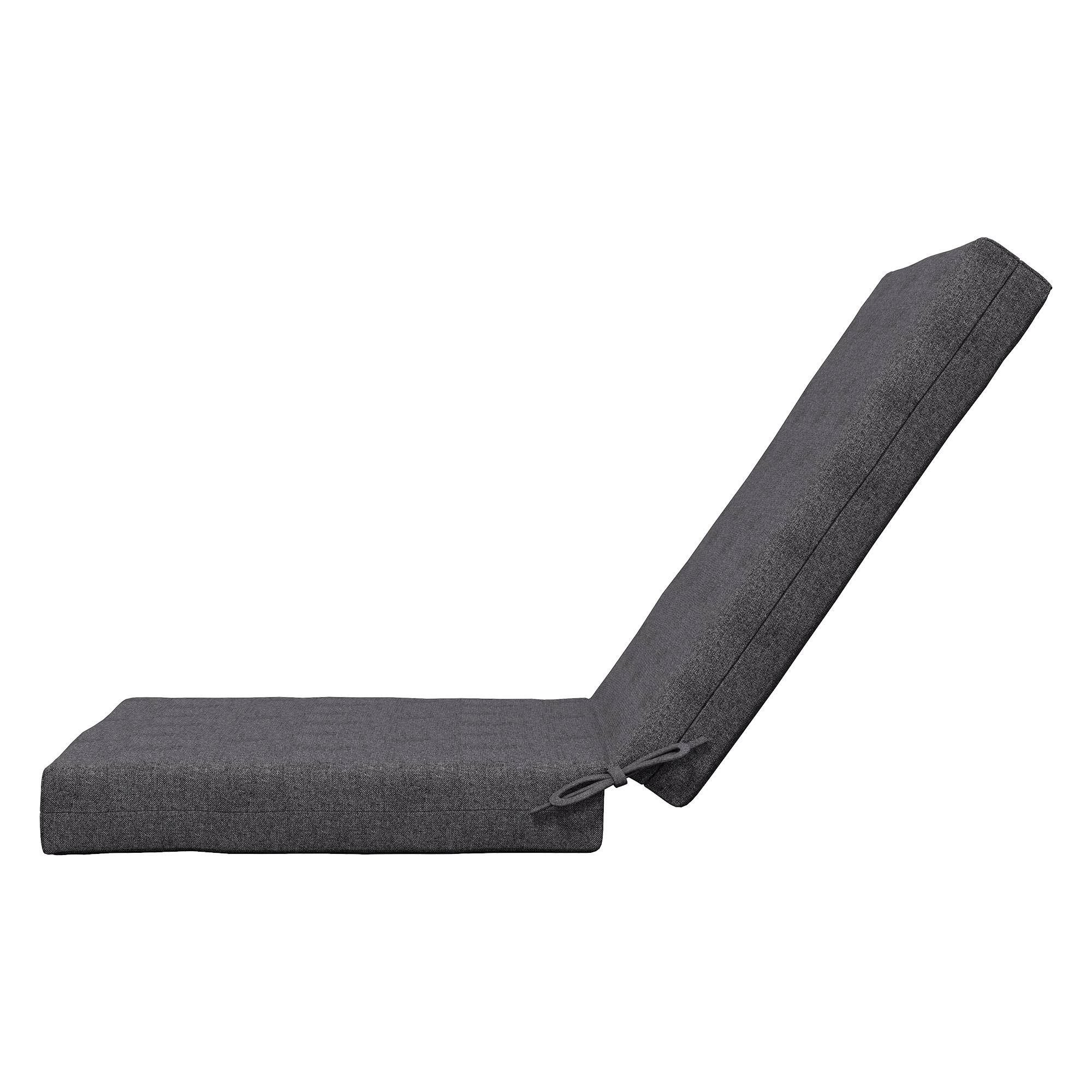 ComfortXL - Lot 2 coussins fauteuil jardin tissu polyester extérieur avec attaches 112x51cm gris foncé - ComfortXL Outdoor Living - Image 10