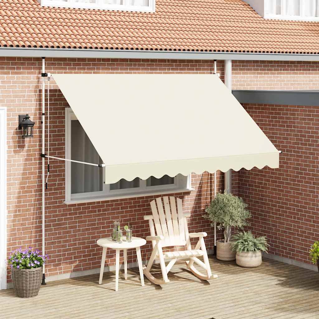 Auvent de Balcon Manuel et Rétractable en Acier Robuste pour Jardin Crème 300 cm – ComfortXL Outdoor Living - Image 1