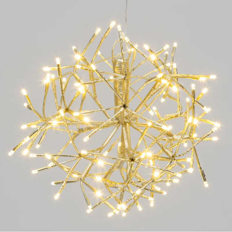Lotti - Boule lumineuse TWIGBall ø35cm 120 LED blanc chaud, métal champagne, lumière fixe IP44 – Lotti - Image 8