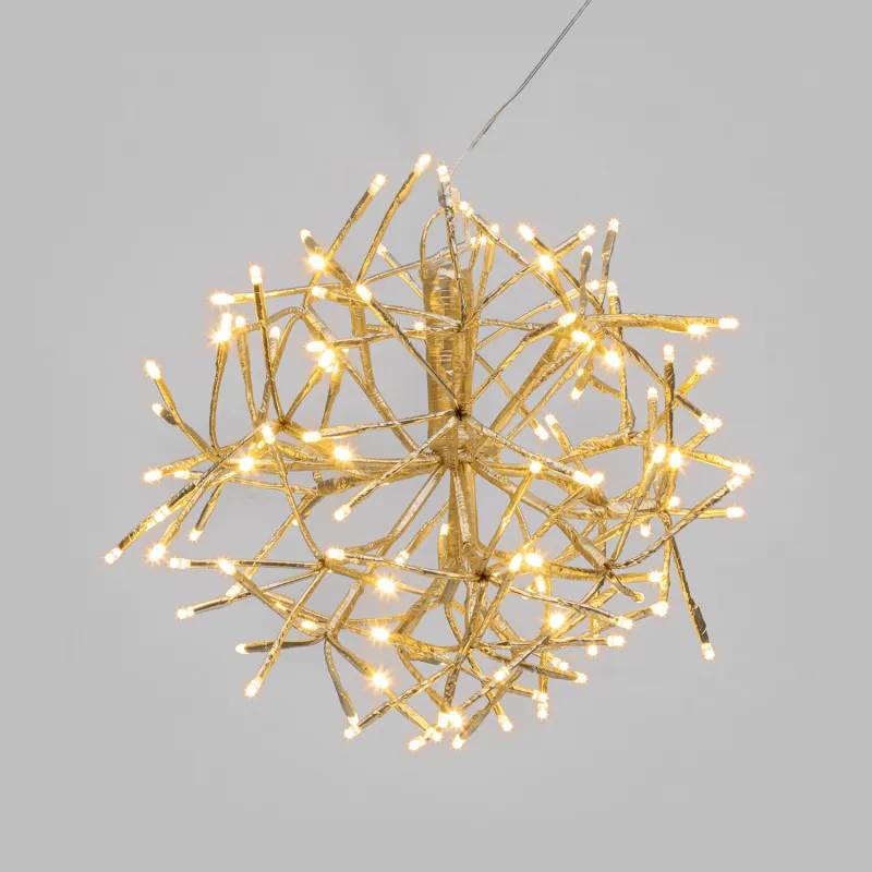 Lotti - Boule lumineuse TWIGBall ø35cm 120 LED blanc chaud, métal champagne, lumière fixe IP44 – Lotti