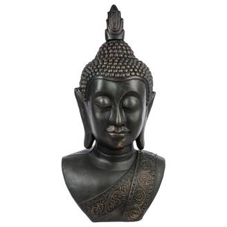 Statue Bouddha "Tête Souriante" 113cm Noir