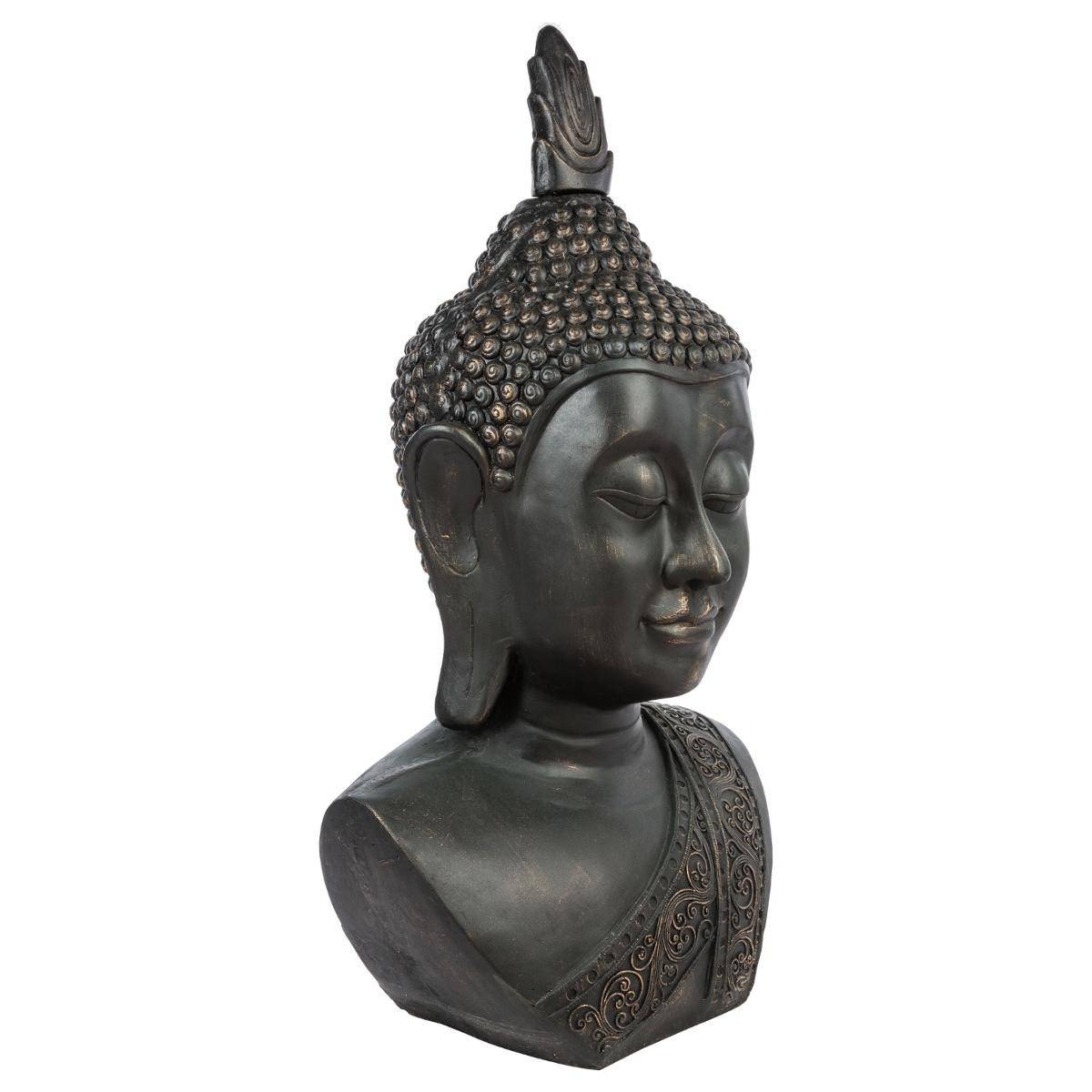 Statue Bouddha "Tête Souriante" 113cm Noir - Image 2