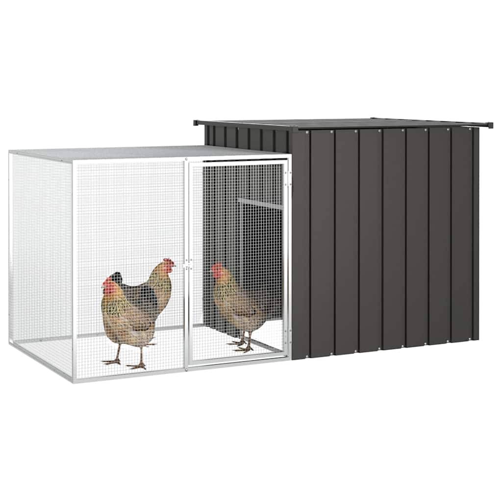 Vidaxl - Cage pour poules Anthracite 200x91x100 cm Acier galvanisé vidaXL 171544 - Image 6