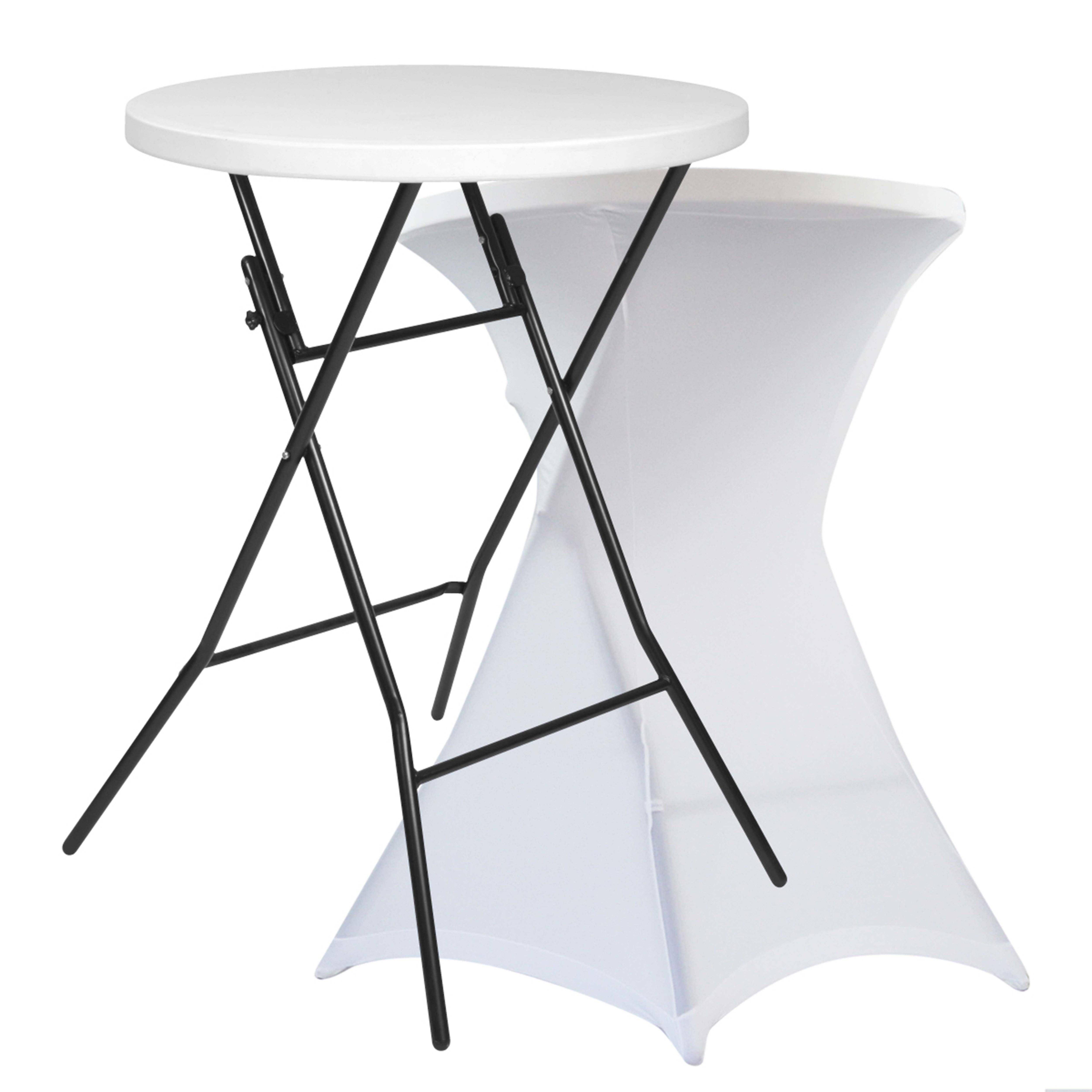 Oviala - Mange-debout pliant et nappe housse blanche Pack spécial salon - Oviala - Imagen 1