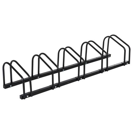 Râtelier pour 5 vélos acier noir 145 x 33 x 27 cm - PANGIVO - Image 2
