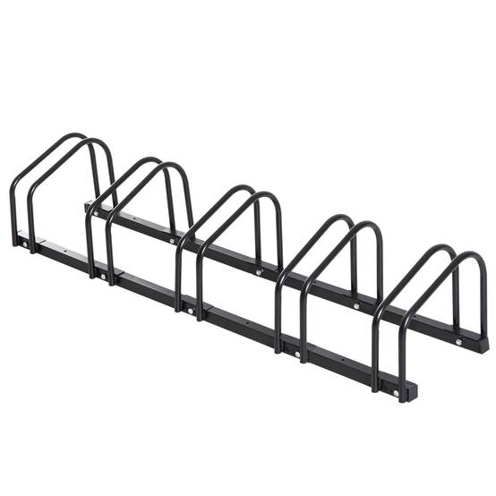Râtelier pour 5 vélos acier noir 145 x 33 x 27 cm - PANGIVO - Image 1