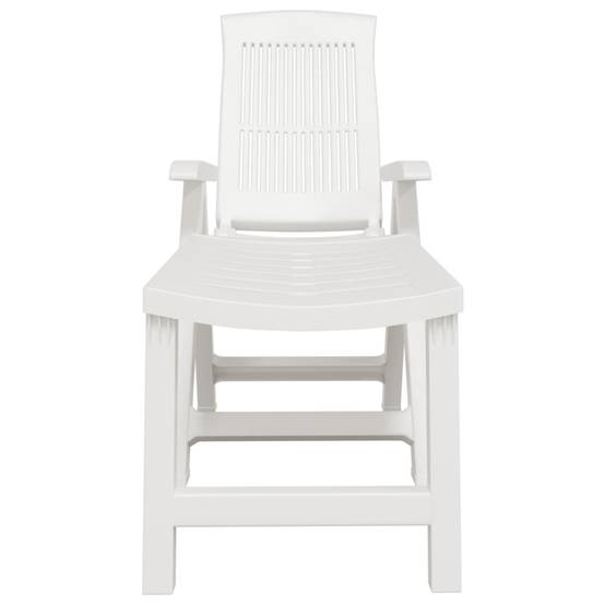 Bain de soleil - Transat - Chaise longue blanc plastique - MEUBLE PRO - Image 3